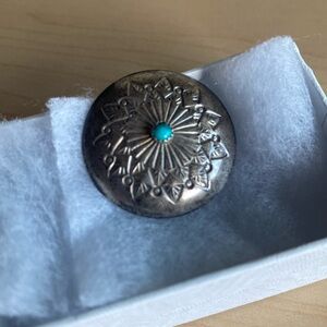 Western style button cover —silver, turquoise
